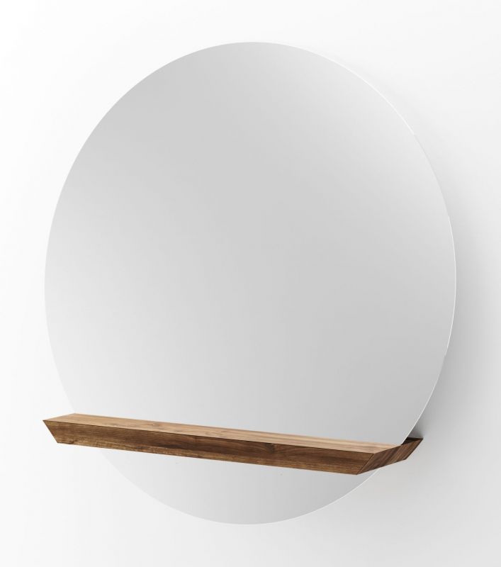 Guillotine Round Mirror Walnut PER/USE